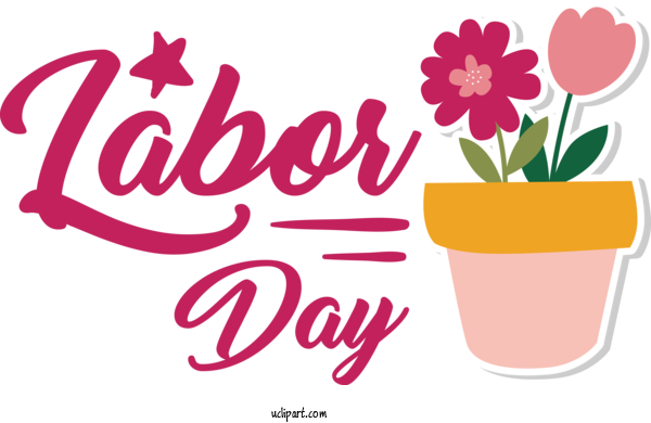 Free Holidays Floral Design Cut Flowers Logo For Labor Day Clipart Transparent Background
