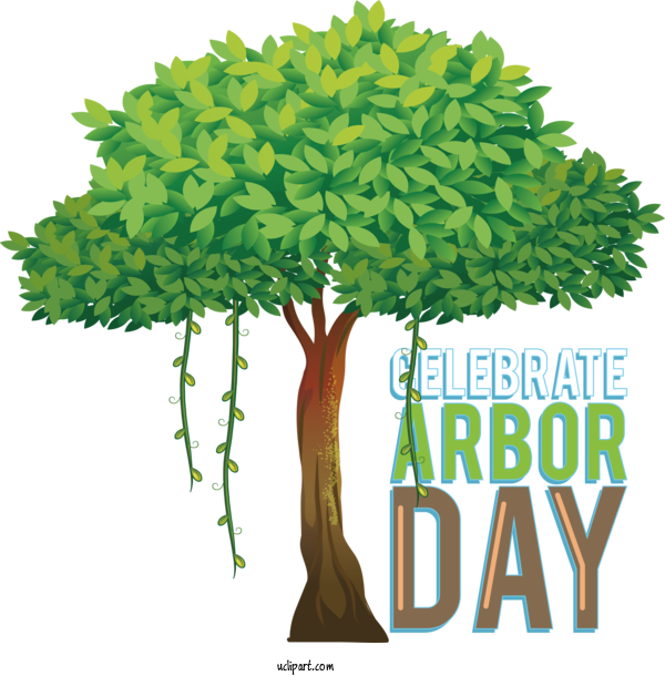 Free Holidays Tree Branch Design For Arbor Day Clipart Transparent Background