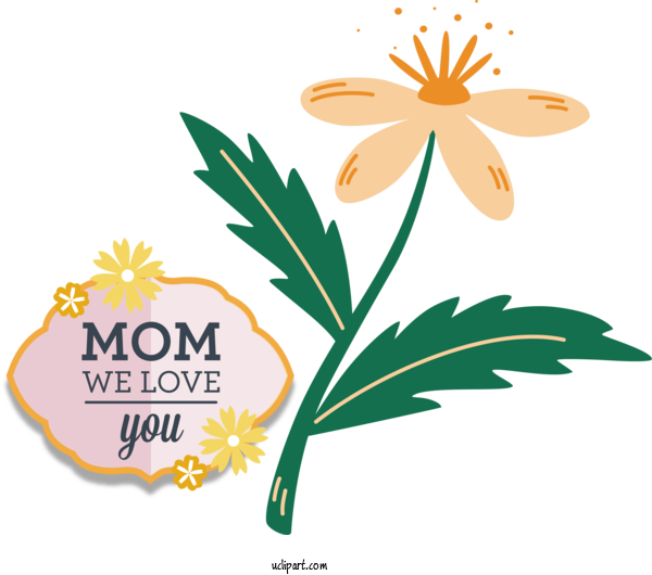 Free Holidays Flower Design Drawing For Mothers Day Clipart Transparent Background