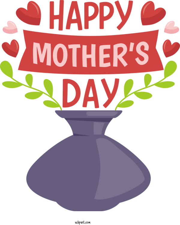 Free Holidays Flower Text For Mothers Day Clipart Transparent Background