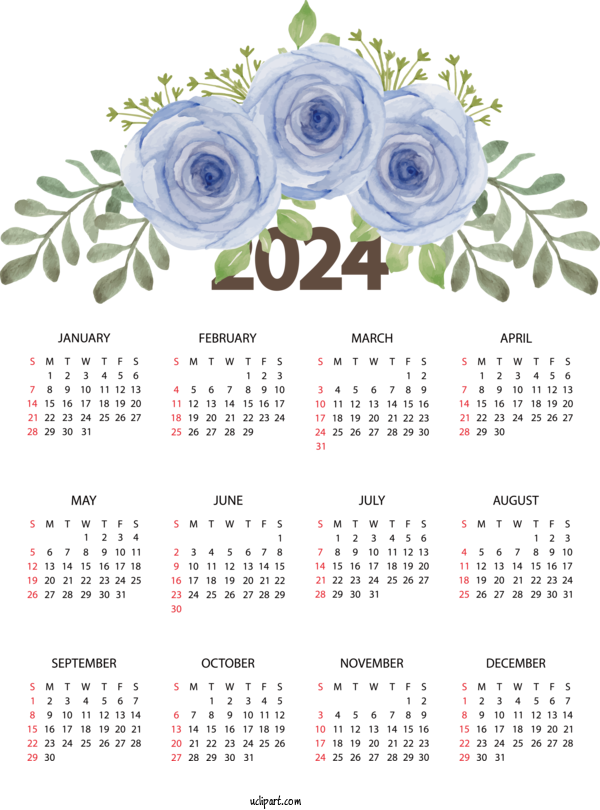 Free Life Flower Floral Design Flower Bouquet For Yearly Calendar Clipart Transparent Background