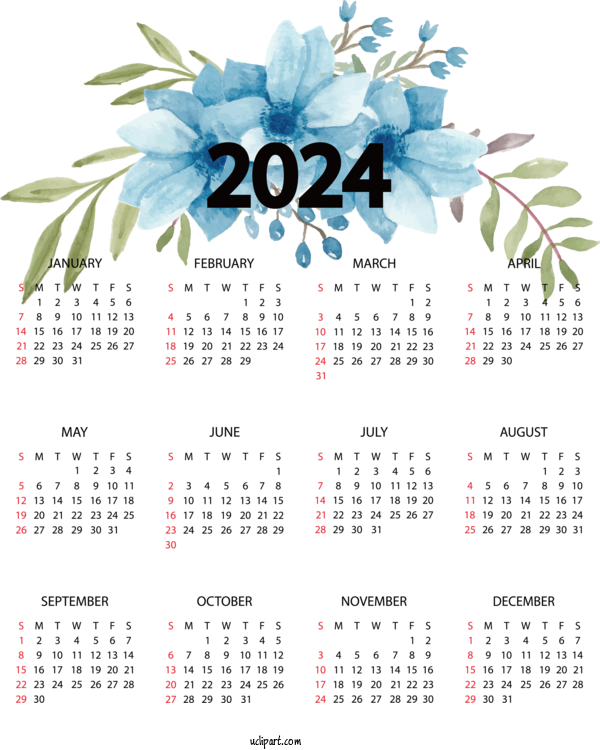Free Life Flower Floral Design Flower Bouquet For Yearly Calendar Clipart Transparent Background