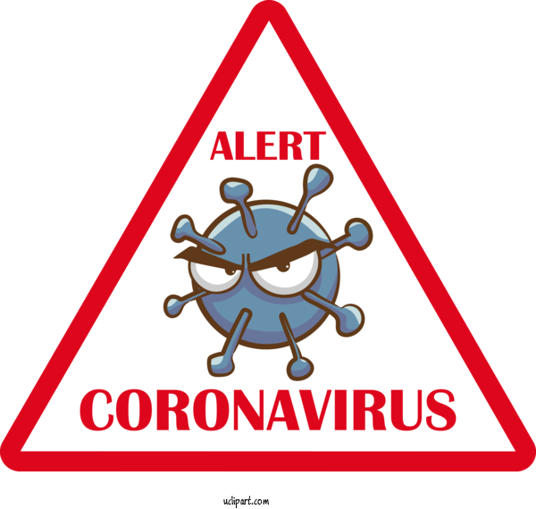 Free Medical Quadro Triangular Onda Logo Warning Sign For Coronavirus Clipart Transparent Background