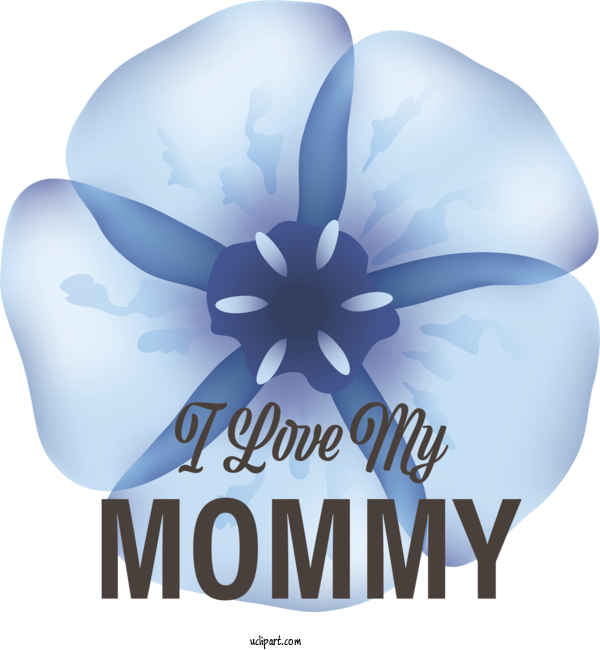 Free Holidays Cobalt Blue Font Flower For Mothers Day Clipart Transparent Background