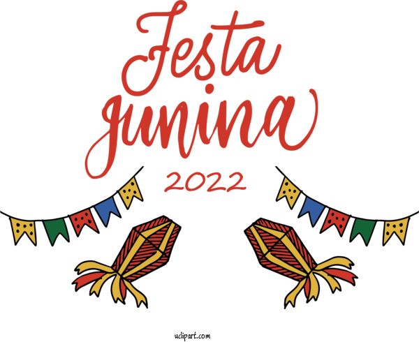 Free Holidays Design Line Text For Brazilian Festa Junina Clipart Transparent Background