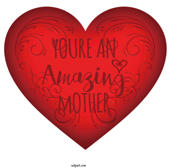 Free Holidays M 095 Heart Font For Mothers Day Clipart Transparent Background