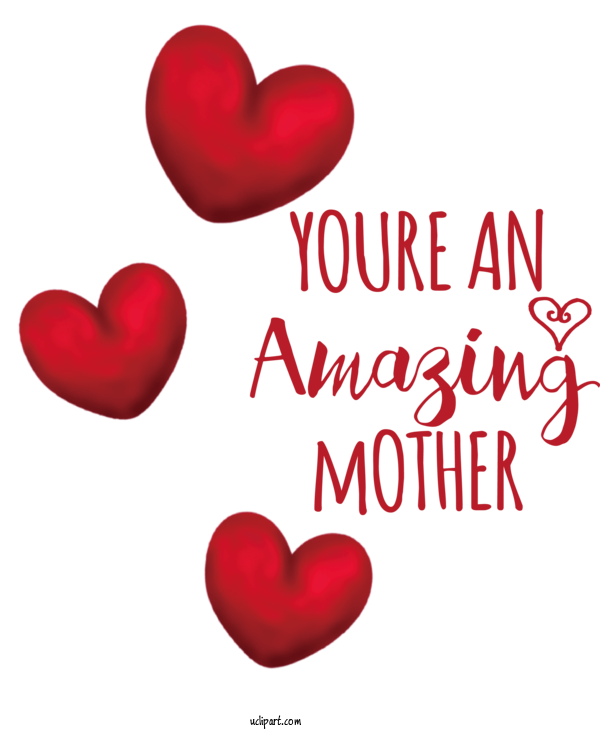 Free Holidays M 095 Font Heart For Mothers Day Clipart Transparent Background