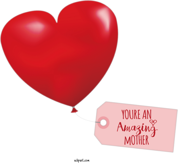Free Holidays M 095 Design Balloon For Mothers Day Clipart Transparent Background