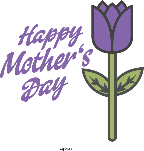 Free Holidays Flower Line Logo For Mothers Day Clipart Transparent Background