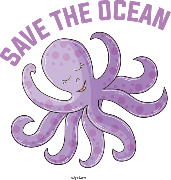 Free Nature Octopus Cartoon Line For Ocean Clipart Transparent Background