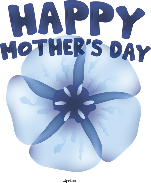 Free Holidays Design Font Cobalt Blue For Mothers Day Clipart Transparent Background