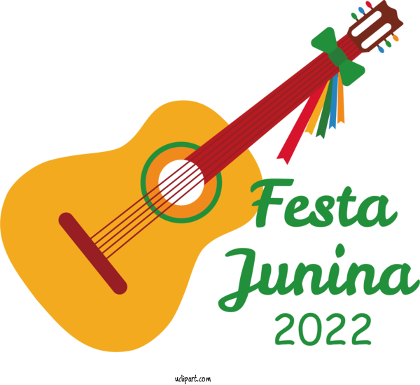 Free Holidays String Instrument Acoustic Guitar Cuatro For Brazilian Festa Junina Clipart Transparent Background