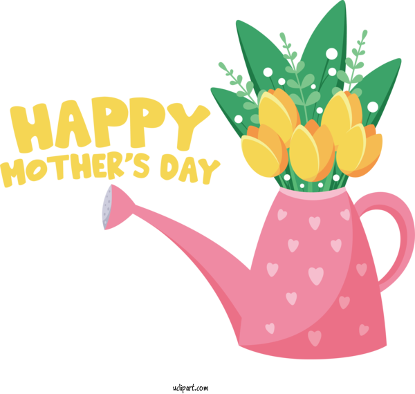 Free Holidays Watering Can Flower Regadera Con Flores For Mothers Day Clipart Transparent Background