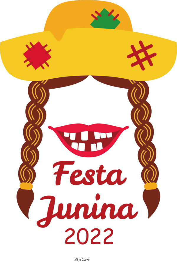 Free Holidays Hat Logo Text For Brazilian Festa Junina Clipart Transparent Background