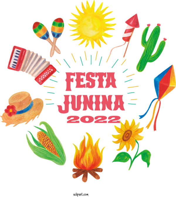 Free Holidays Design Line Flower For Brazilian Festa Junina Clipart Transparent Background