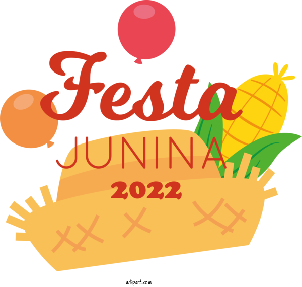 Free Holidays Commodity Text Logo For Brazilian Festa Junina Clipart Transparent Background