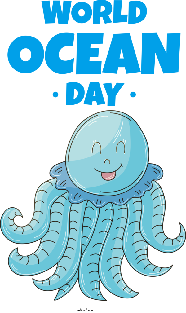 Free Holidays Octopus  Cartoon For Ocean Clipart Transparent Background
