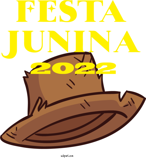 Free Holidays Hat Line Yellow For Brazilian Festa Junina Clipart Transparent Background