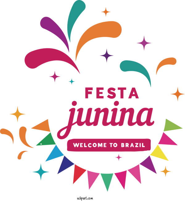 Free Holidays Design Poster Line Art For Brazilian Festa Junina Clipart Transparent Background
