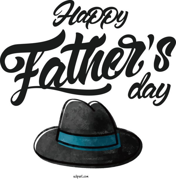 Free Holidays Logo Font Hat For Fathers Day Clipart Transparent Background