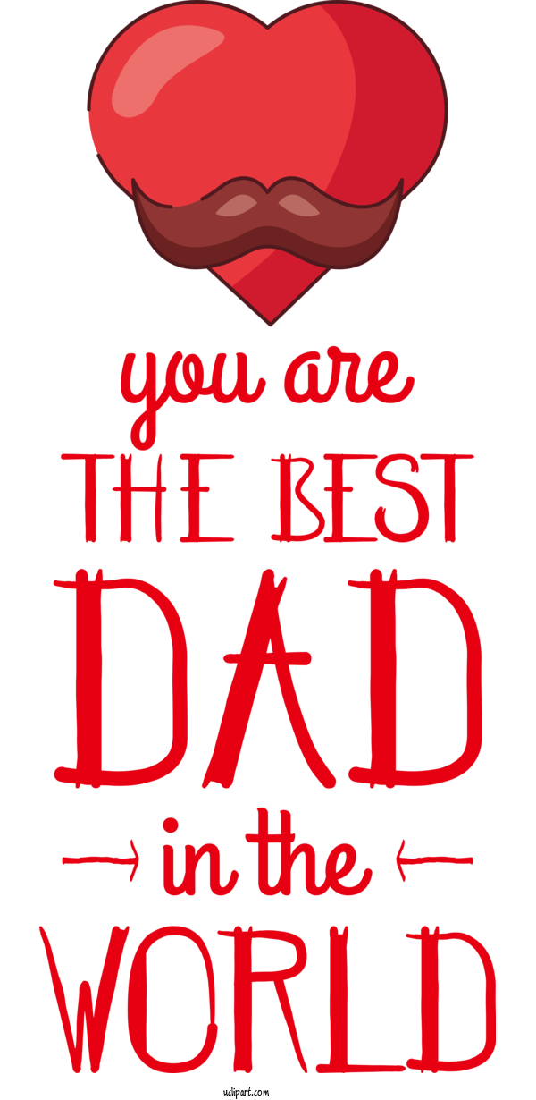 Free Holidays M 095 Red Heart For Fathers Day Clipart Transparent Background