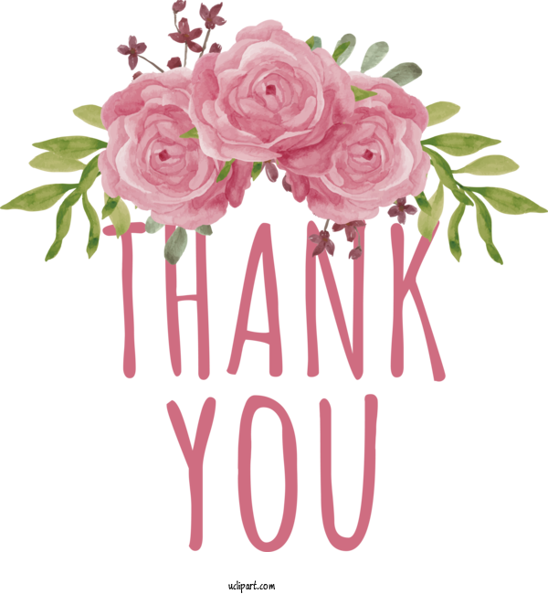 Free Occasions Floral Design Flower Design For Thank You Clipart Transparent Background