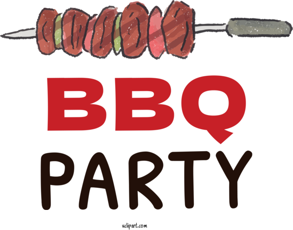Free Food Typography Logo Drawing For Barbecue Clipart Transparent Background