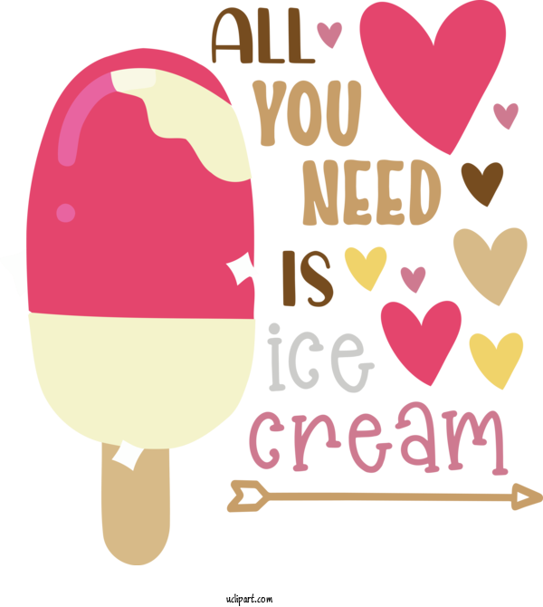 Free Food Heart Logo Pink For Ice Cream Clipart Transparent Background