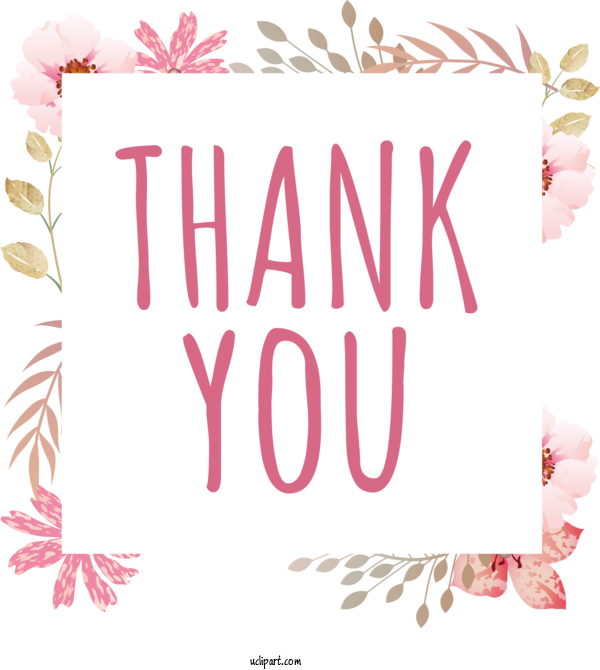 Free Occasions Sticker Flower Greeting Card For Thank You Clipart Transparent Background
