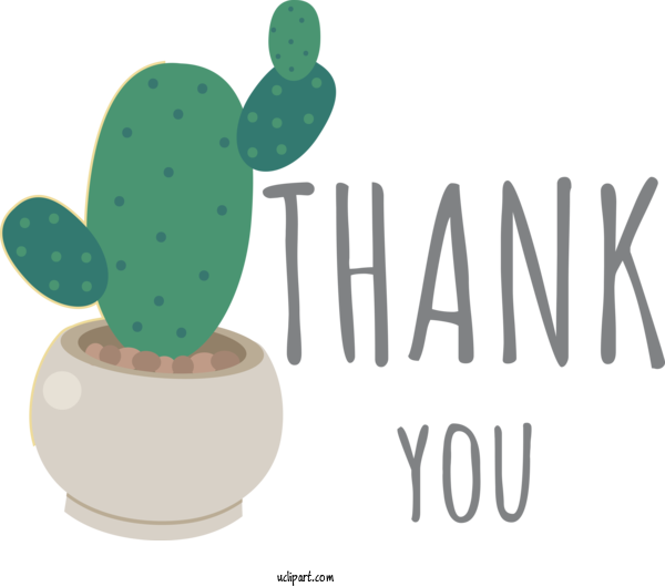 Free Occasions Plant Cactus Design For Thank You Clipart Transparent Background