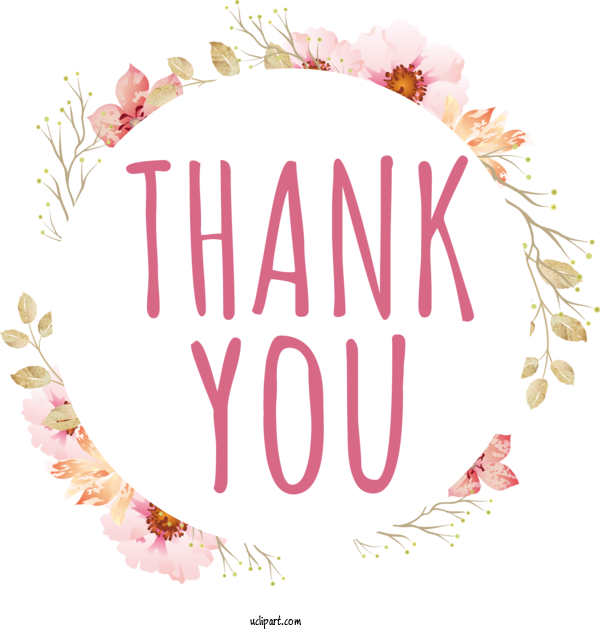 Free Occasions Flower Royalty Free Color For Thank You Clipart Transparent Background