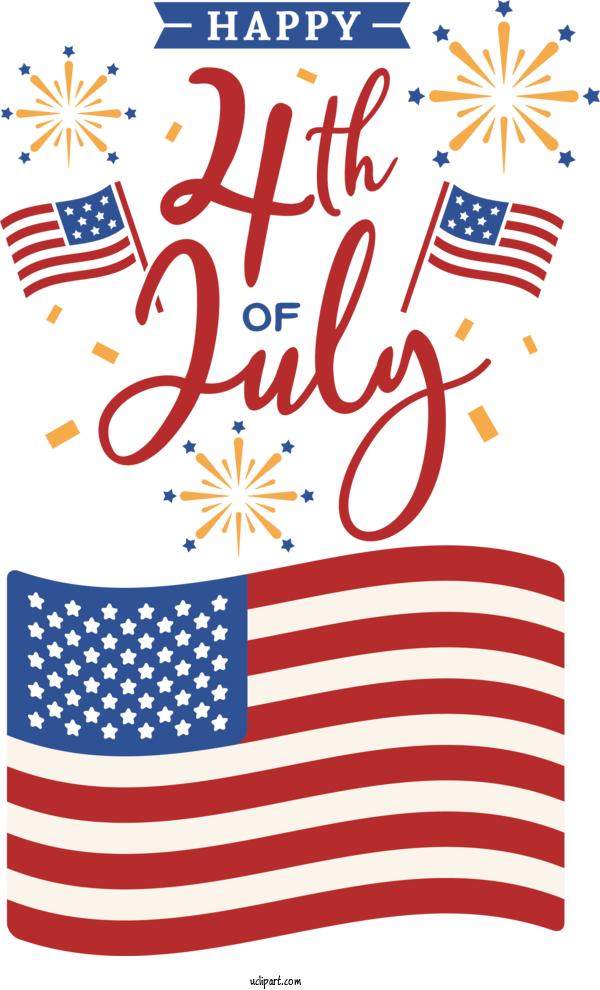 Free Holidays Font Design Line For Fourth Of July Clipart Transparent Background