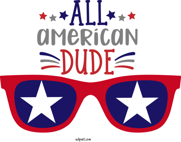 Free Holidays Sunglasses Goggles Logo For Fourth Of July Clipart Transparent Background