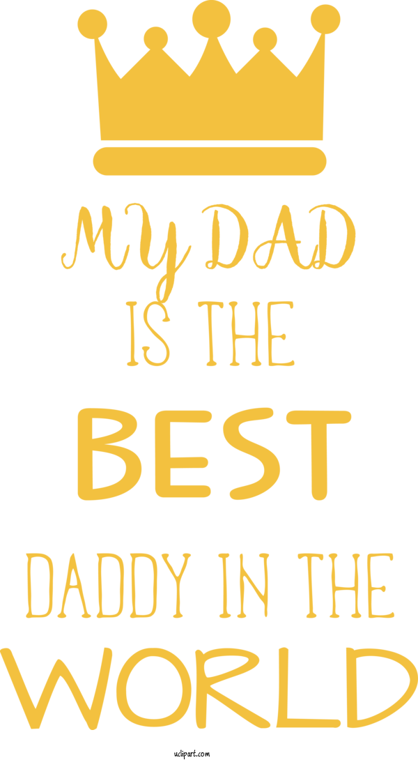 Free Holidays Yellow Line Font For Fathers Day Clipart Transparent Background