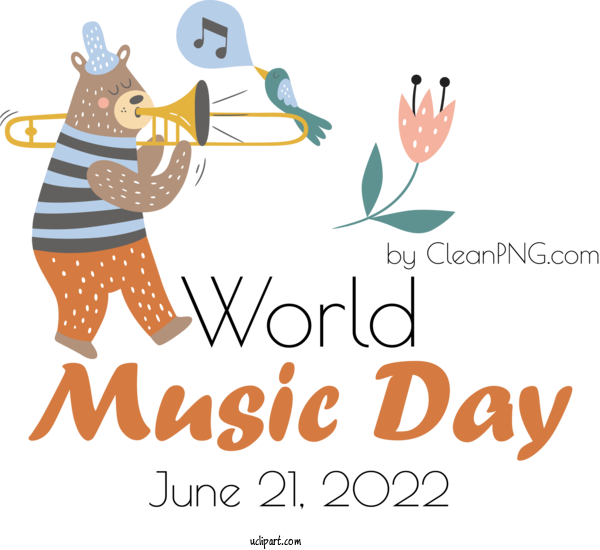 Free Music Day Logo Cartoon Drawing For World Music Day Clipart Transparent Background