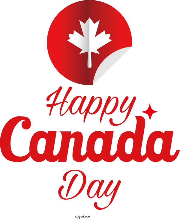 Free Holiday Logo Quality Text For Canada Day Clipart Transparent Background