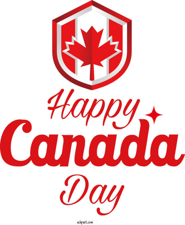 Free Holiday Logo Text For Canada Day Clipart Transparent Background