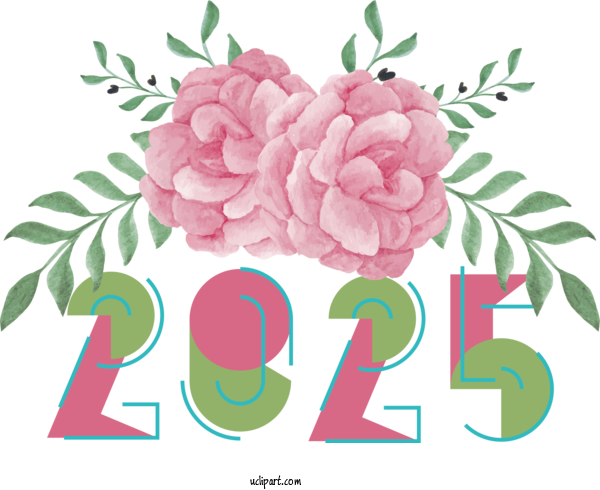 Free New Year Calendar Floral Design Calendar Year For 2025 New Year Clipart Transparent Background