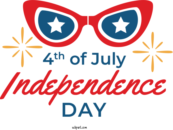 Free US Independence Day Glasses Sunglasses Logo For 4th Of July Clipart Transparent Background