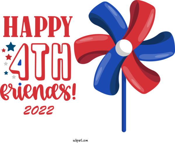 Free US Independence Day Logo Flower Design For 4th Of July Clipart Transparent Background