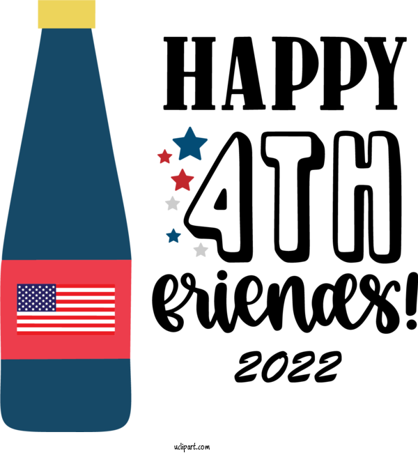 Free US Independence Day Logo Bottle Line For 4th Of July Clipart Transparent Background