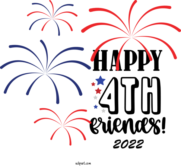Free US Independence Day Flower Design Logo For 4th Of July Clipart Transparent Background