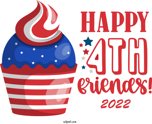 Free US Independence Day Logo Line Text For 4th Of July Clipart Transparent Background