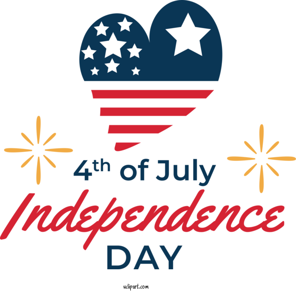 Free US Independence Day Logo Line Tuesday For 4th Of July Clipart Transparent Background
