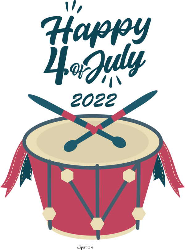Free US Independence Day Drum Kit Percussion Drum For 4th Of July Clipart Transparent Background