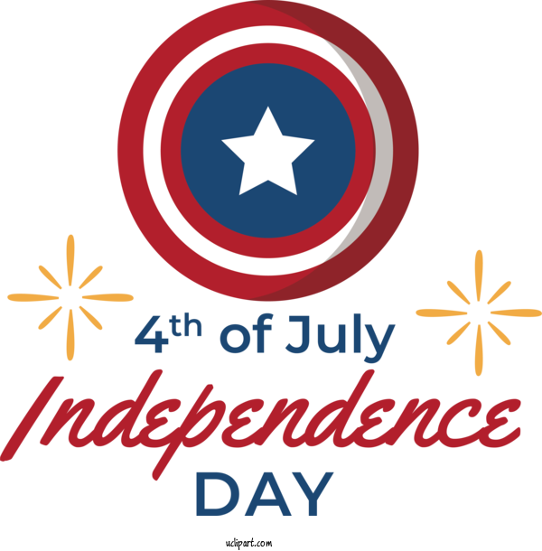 Free US Independence Day Logo Sign Text For 4th Of July Clipart Transparent Background