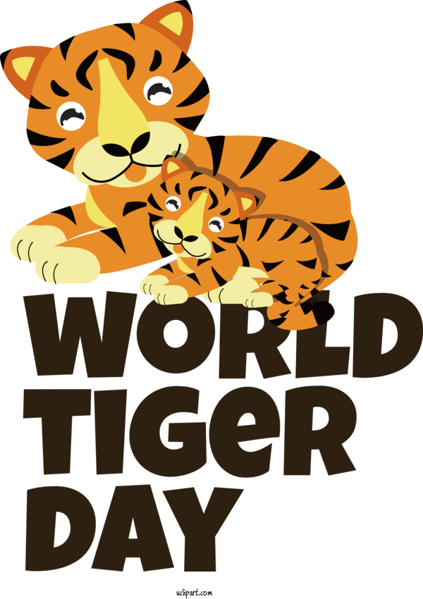 Free Holiday Tiger Lion Cat For World Tiger Day Clipart Transparent Background