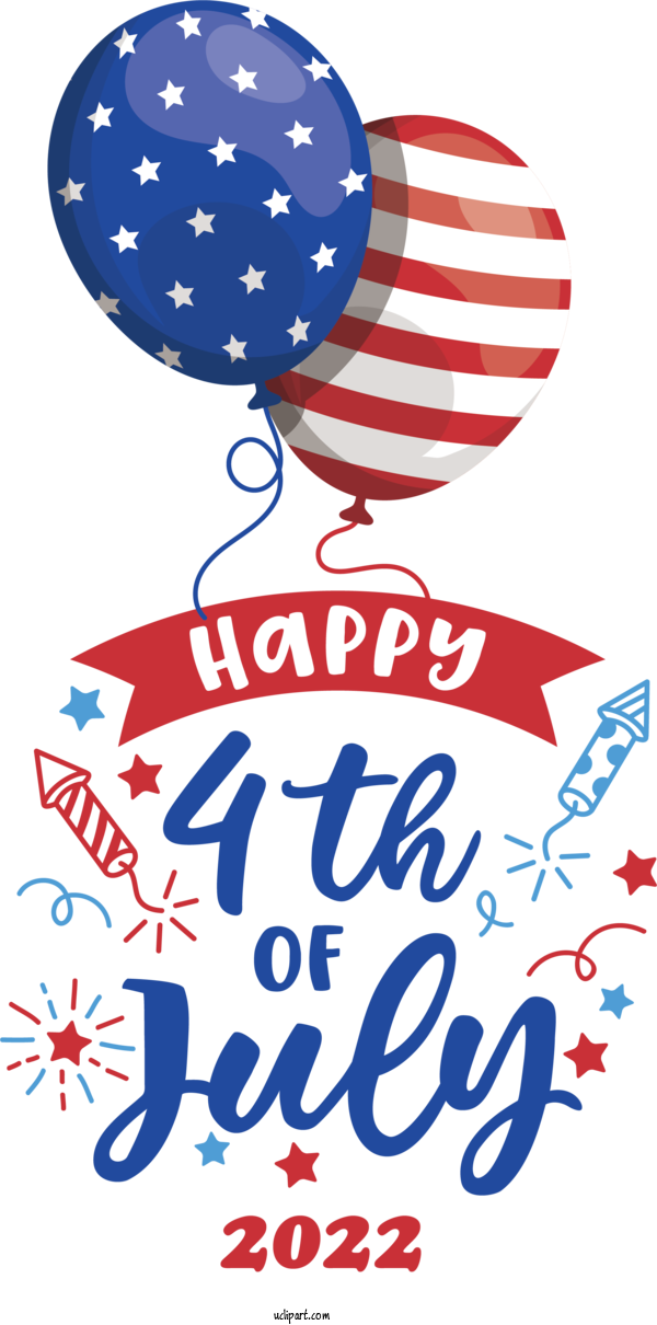 Free Holiday Design Balloon Line For 4th Of July Clipart Transparent Background