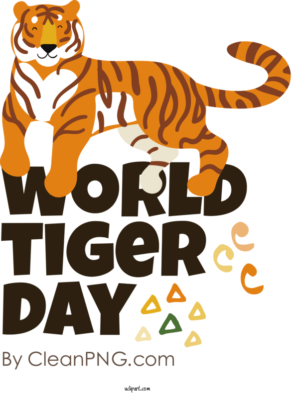 Free Holiday Cat Lion Drawing For World Tiger Day Clipart Transparent Background