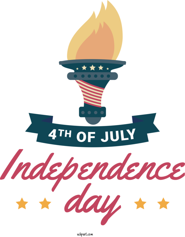 Free Independence Day Logo Line OptiMiam For 4th Of July Clipart Transparent Background